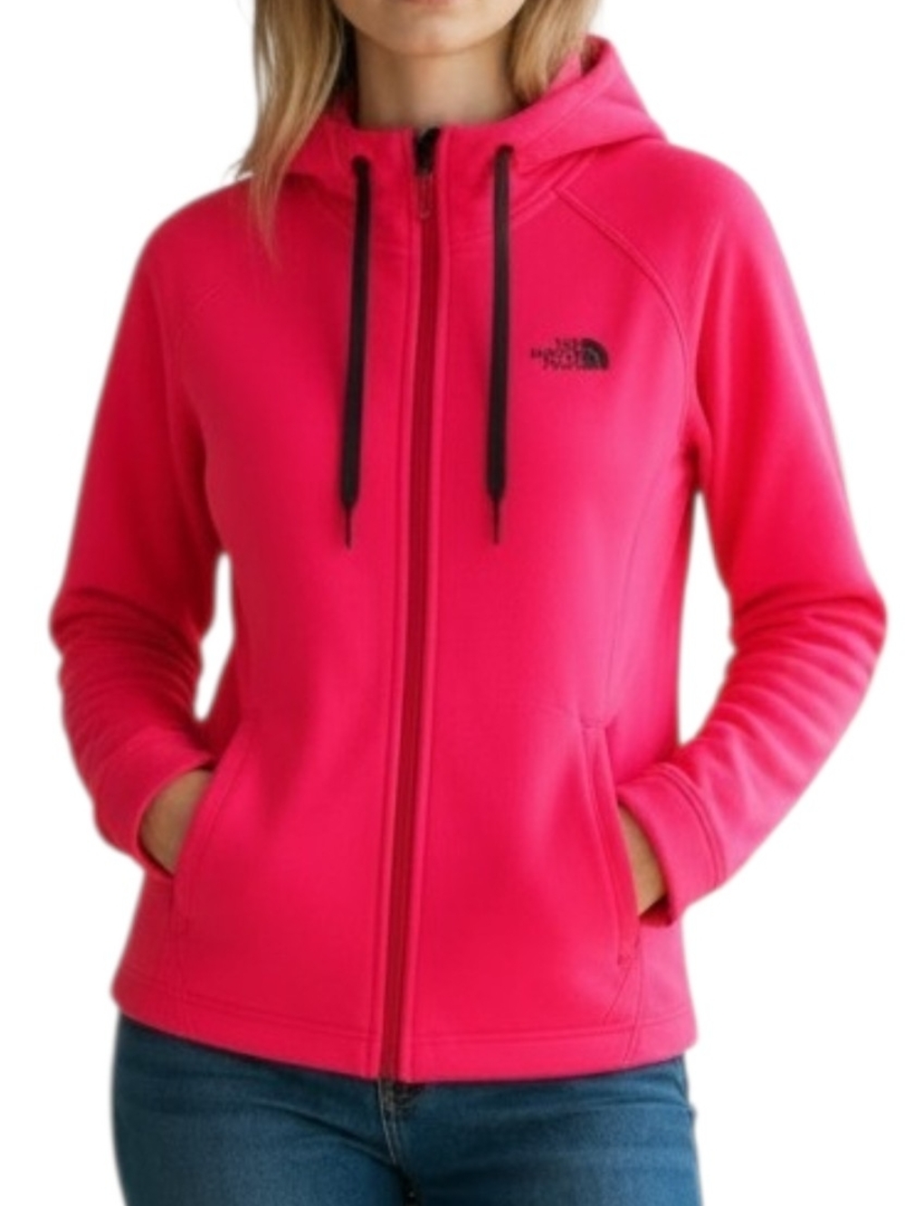 The North Face Women’s Pink Fleece Full-Zip Hoodie